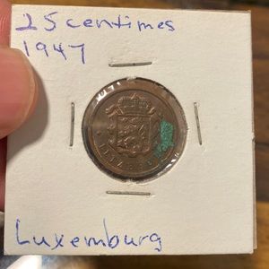 25 Centimes 1947 Luxemburg coin